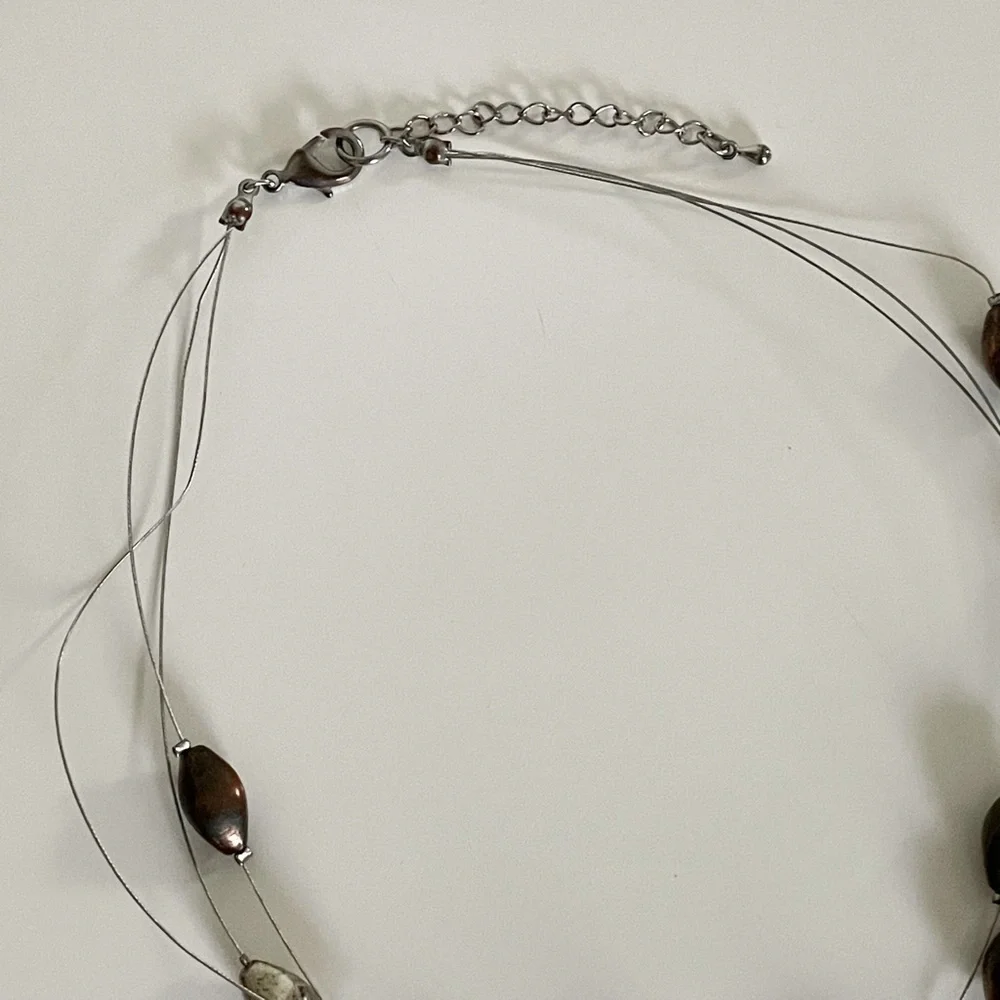 Mixed Metal Stone Layered Necklace